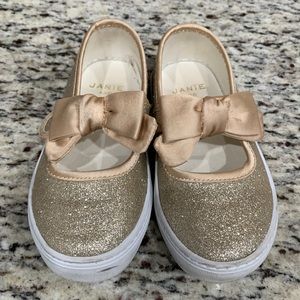 Gold glitter sneakers